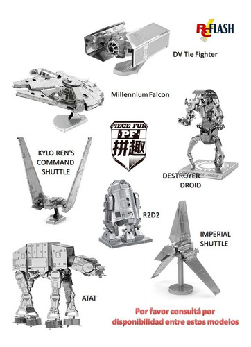 Star Wars Maqueta 3d Metálica Piece Fun Como Metal Earth