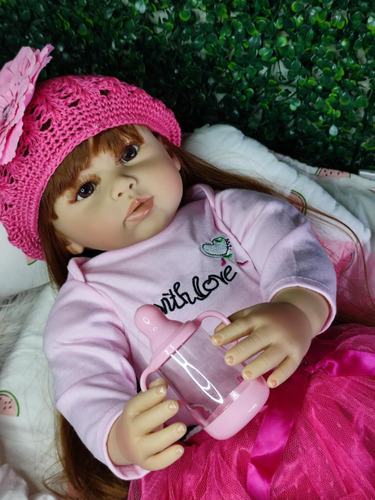Muñeca Reborn Bebé Original Cuerpo De Tela, 55 Cm Dolly Doll