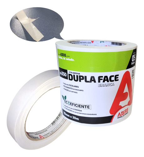Kit 5 Fita Dupla Face De Papel Branco 19x30 Uso Geral Liso