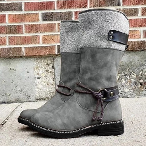 Botas De Nieve Para Mujer, De Medio Eje, Con Forro Cálido, H