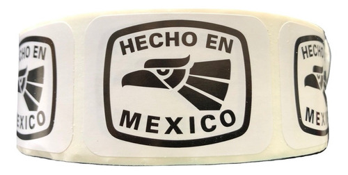 Imagen 1 de 2 de 1000 Etiquetas Hecho En Mexico De 65x75mm