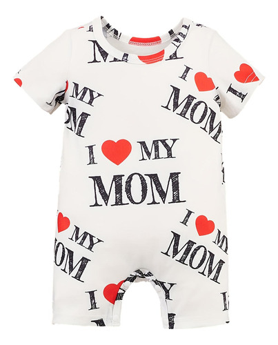 Mono Para Recién Nacido, Mono Con Estampado I Love Mom,