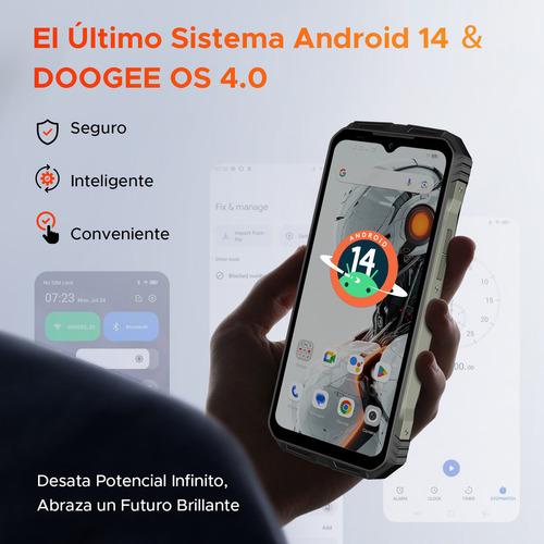 Doogee V MAX PRO Dual SIM, gris, 512 GB de memoria interna, 32 GB de RAM, 5G, teléfono móvil robusto para juegos, pantalla de 6.58 pulgadas, Dimensity 7050, Android 14