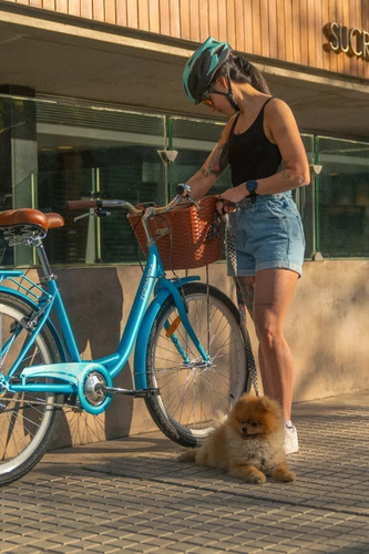 Bicicleta Paseo Mujer Urbana R26 1v Topmega Lux Color Celeste