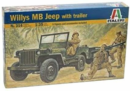 Modelos Italeri 1/35 Willys Jeep Y Remolque Kit 0314s