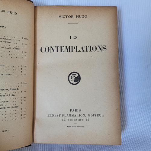 Les Contemplations Victor Hugo Flammarion Frances T/dura