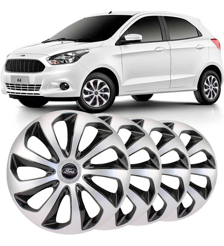 Calota Ford Ka 2017 2018 2019 20 Jogo 4 Pçs Esportiva Aro 14