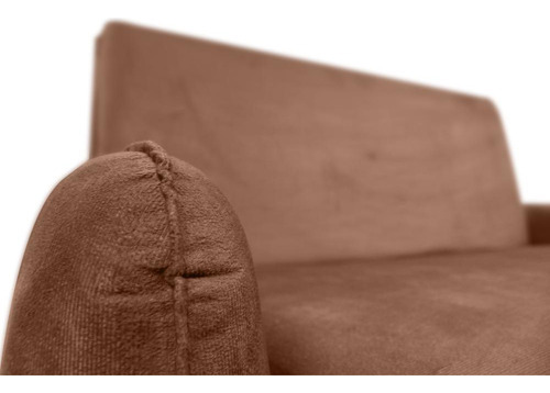 Sofá Cama Para Sala De Estar Zaia Com Baú Veludo Matrix Cor Cobre