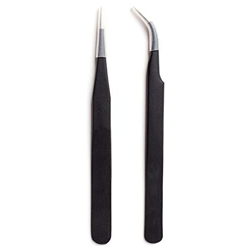 2pcs Tweezers Set Antiestático De Acero Inoxidable N4rqa