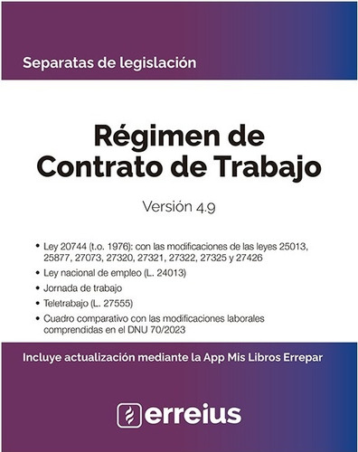 Separatas Regimen De Contrato De Trabajo 4.9 - Erreius Errei