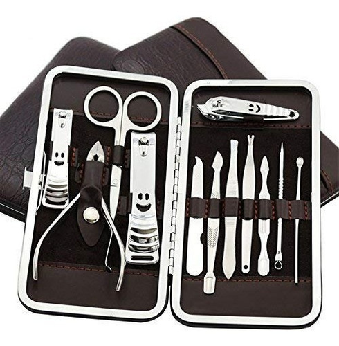 Set 12 Pz Herramientas Manicure Cuidado Personal Corta Uña