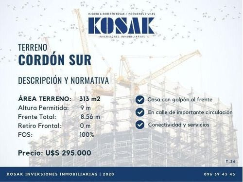 Terreno En Cordón Sur Bajó De Precio! (ref: Ksk-422)