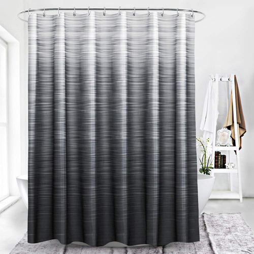 Spxubz Cortina Ducha Negra Gris Para Baño Juego Moderna 12 X