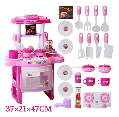 Cocina Infantil Completa Varios Accesorios Sonido Luz