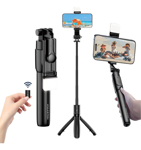 Bastão Tripé Selfie Suporte Celular Com Led Luz E Controle