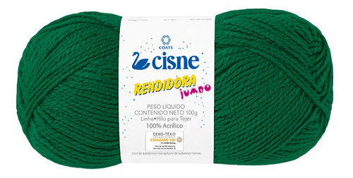 Lana Cisne Rendidora Jumbo X 5 Ovillos - 500gr Por Color Color Verde Ingles 07046