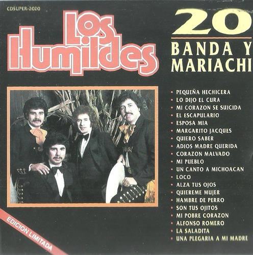 Los Humildes 20 Banda Y Mariachi | Cd Música Nuevo