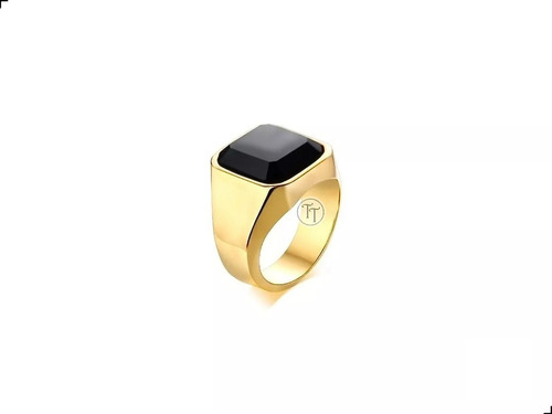 Anillo Hombre Titanio 18k Ágata Natural Italia