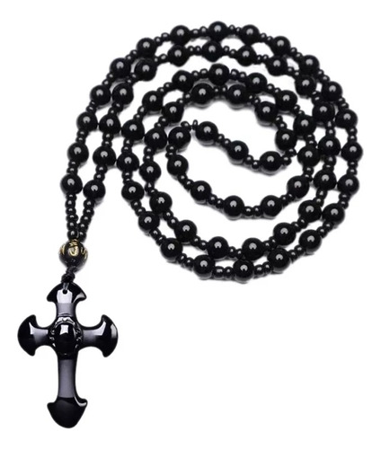 Boa Sorte Obsidian Pendant Jewelry Cruz Pingente Colar Pe