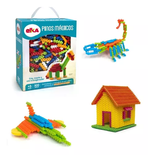 Brinquedo Infantil Pinos De Monta Tipo Pinos Mágicos C/ 90 Pecas Coloridas, Magalu Empresas