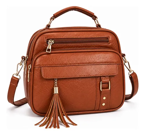 Bolsa Feminina Mão Transversal Couro Pu Elegante Luxo