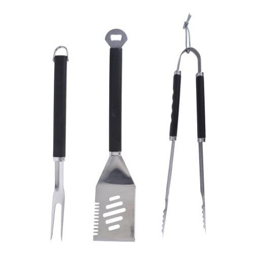 Set De 3 Utensilios De Cocina O Asador Acero Inoxidable 