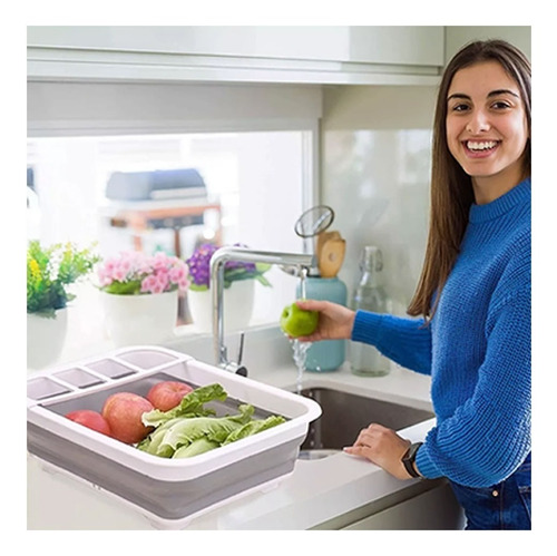 Imagen 5 de 10 de Escurridor Platos Seca Plato Plegable Plastico Y Silicona