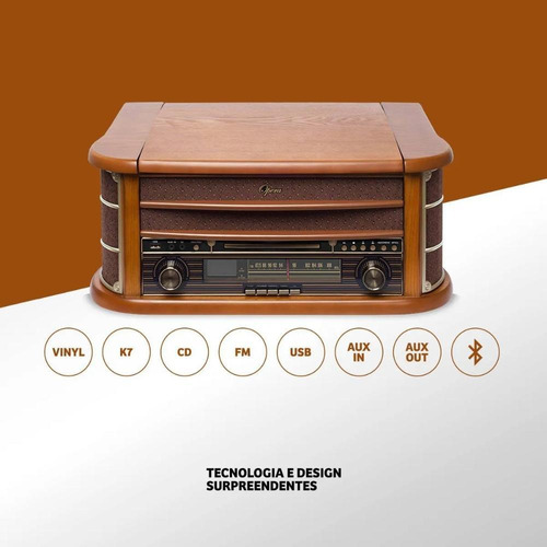 Imagem 5 de 9 de Vitrola Raveo New Opera Bt Toca-discos Cd Bluetooth Radio Fm