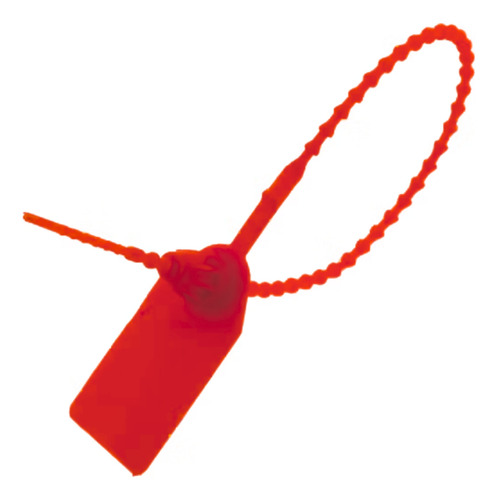 Sello De Seguridad Plástico Ajustable 250mm 100un Rojo