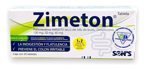Zimeton C/20 Son´s Tabletas Bilis De Buey, Dimeticona