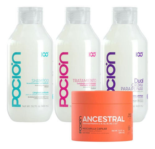Shampoo La Pocion Kit Com Máscara Ancestral (pacote Com 4)