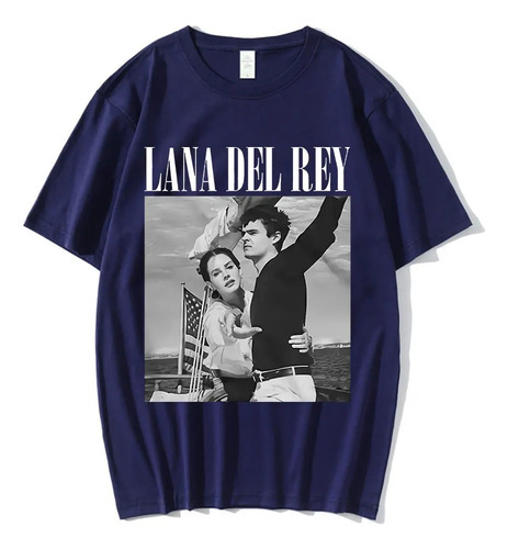 Camiseta De Algodón De Manga Corta Estampada Lana Del Rey
