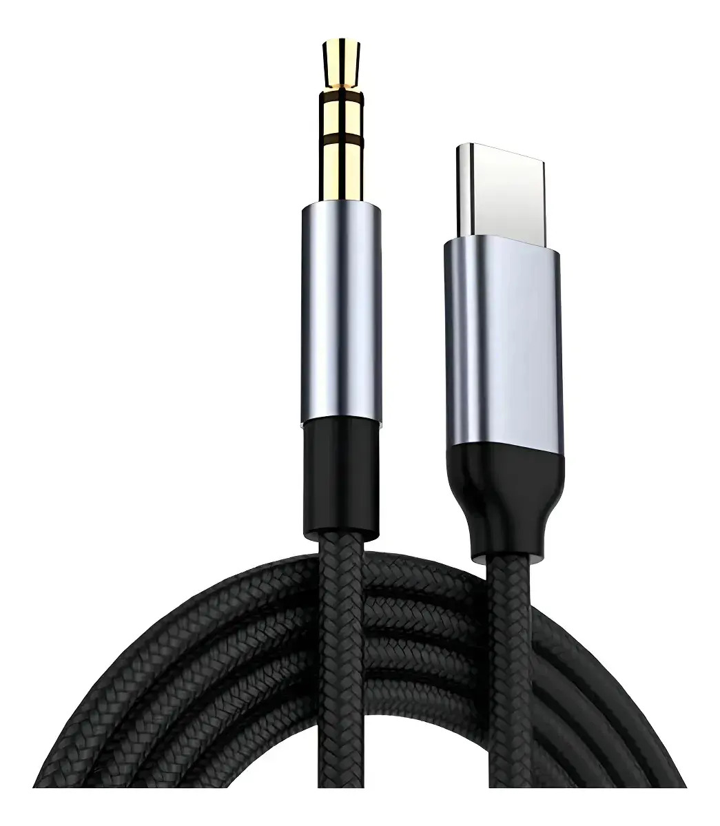Cable Audio Tipo C A Jack 3.5mm Macho Audífonos Coche 1 Metros Color Negro Velstron, Compatible Con Universal Dispositivos De Android De Móviles/portátiles/tabletas