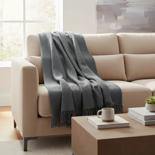 Manta Para Sofá Tipo Capa De  Sofá Luxo 300x180 King Decoraçã Cinza Chumbo