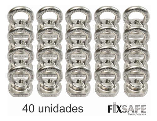 40 Un Olhais Ancoragem 1/2 Inox 316 Carga 7000kgf -com Laudo