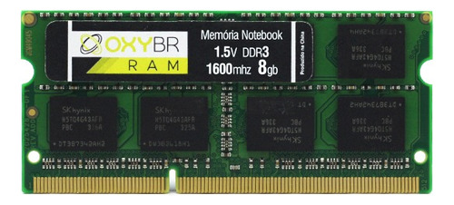 Memória Ram Ddr3 1600mhz 8gb Notebook Oxybr