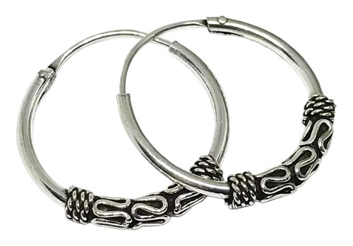 Argollas Bali Hombre Mujer 16 Mm Plata 925+ Caja Regalo