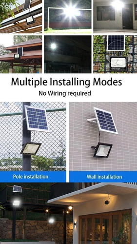 Imagen 10 de 10 de Foco Solar Led 65w Con Control Fotocelula Panel Completo Pro