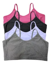 Comprar Kit 4 Tops Alcinha Sem Bojo Academia Fitness Roupas Feminina