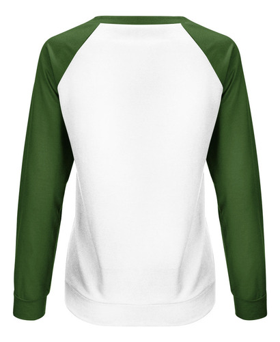 A Playera De Manga Raglán De Color Con Cuello Redondo Y