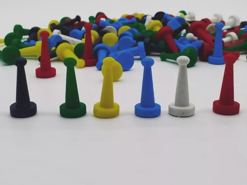 120 Pinos Plástico Peão P/ Jogo De Tabuleiro E Ludo 6 Cores