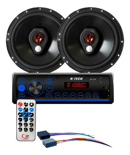 Radio Mp3 H-tech 1025 Bt+ Alto Falante Bbr 6'' New 100 Rms