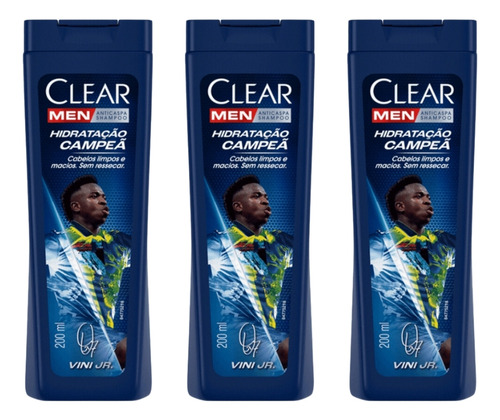 Shampoo Clear 200ml Men Hidrat Campea - Kit C/3un