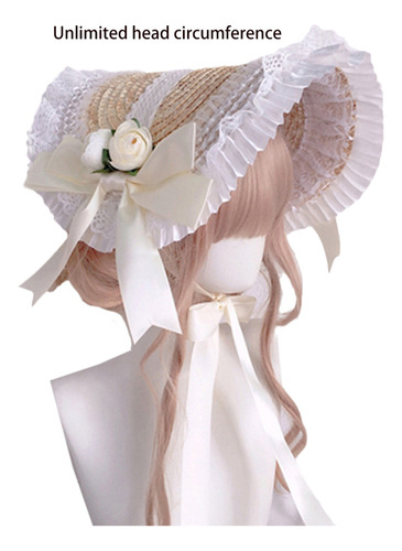 A@gift Shop Elegante Sombrero De Paja Con Parte Superior
