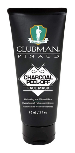 Mascarilla Negra Clubman Charcoal Peeling Carbón Facial 3onz