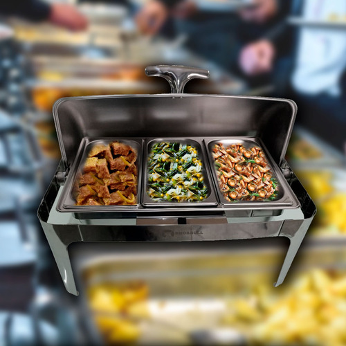 Chafer Hotelera Buffet Acero Inoxidable Tercio Shorbull