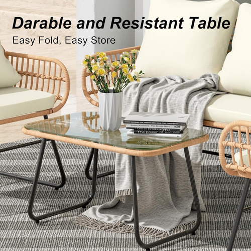 Excelente Juego De Comedor Para Patio Al Aire Libre,5pcs Ca