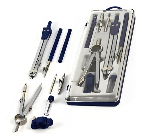 X 8pcs Compás Precisión Escolar Profesional Juego Geometría