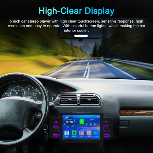 Receptor Estéreo Coche 5 Mp5 Bt Fm Carplay Android Auto Man