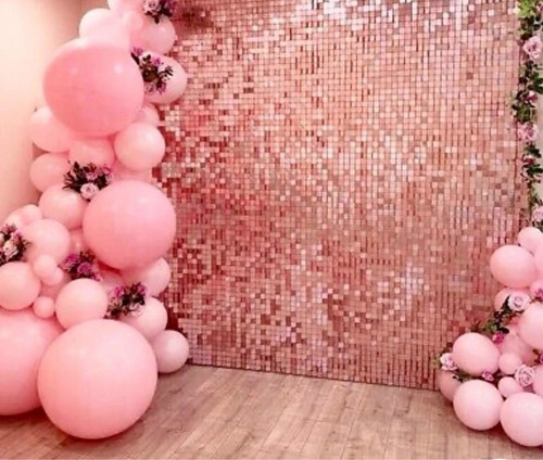 Imagen 8 de 10 de Shimmer Wall Panel Pared Cortina 30x30 Cms Rosa X 9 Unidades